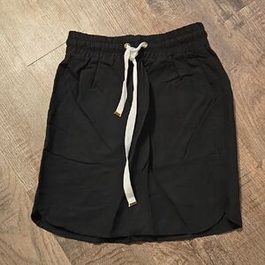 Lilla P Black Skirt with White Drawstring Linen